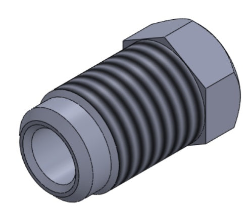 B21 3/16 CORTO  HEXAGONO 3/8 ROSCA  M10X1  (HUECO DE 3/16
