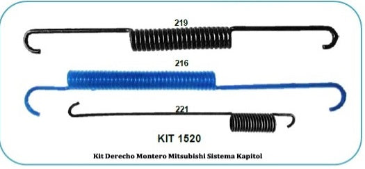 RESORTES FRENO MITSUBISHI MONTERO - SISTEMA KAPITOL R
