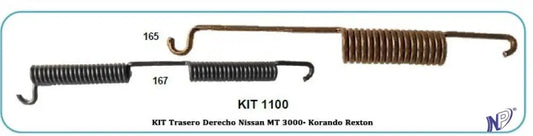 KIT RESORTES FRENO NISSAN MT 3000/KORANDO/REXTON L - RESORTES